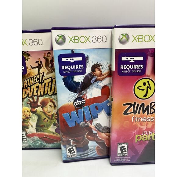 3X Xbox 360 Video Game Kinect Wipeout, Kinect Adventures, Zumba - Picture 3 of 16